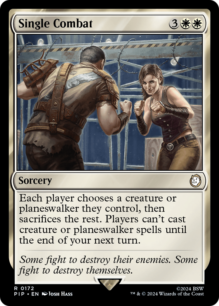 Single Combat (PIP-172) - Fallout - Premium MTG Single from Wizards of the Coast - Just $0.25! Shop now at Game Crave Tournament Store