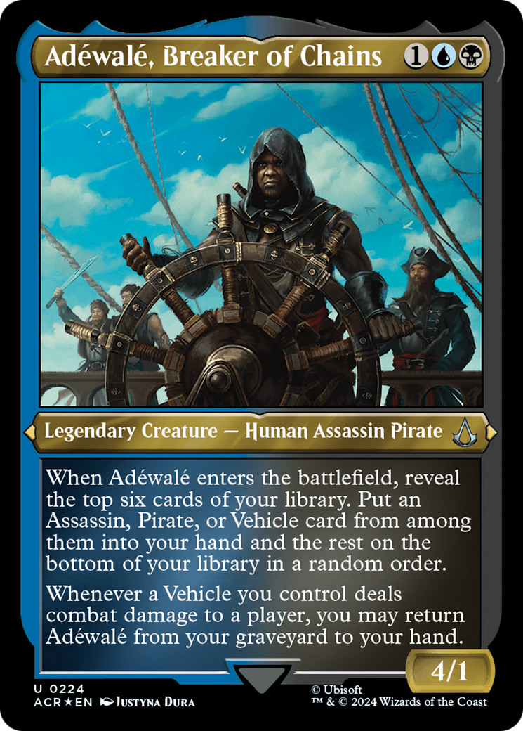 Adéwalé, Breaker of Chains (ACR-224) - Assassin's Creed Etched Foil - Premium MTG Single from Wizards of the Coast - Just $0.75! Shop now at Game Crave Tournament Store