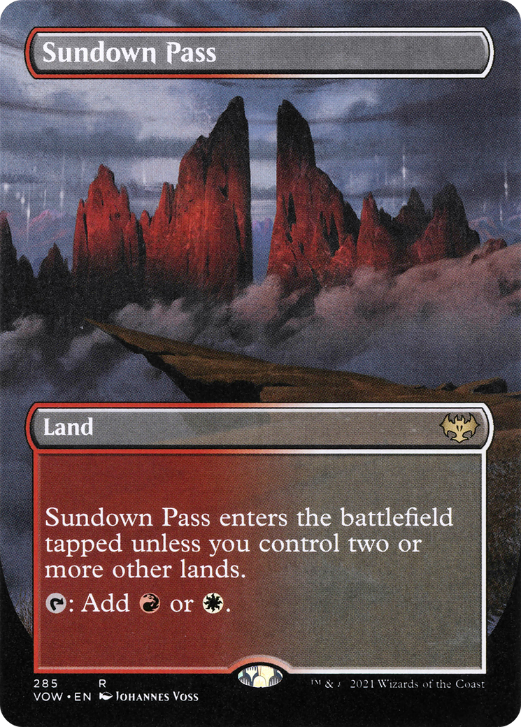 Sundown Pass (VOW-285) - Innistrad: Crimson Vow (Borderless) - Premium MTG Single from Wizards of the Coast - Just $5.54! Shop now at Game Crave Tournament Store