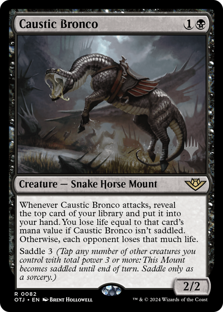 Caustic Bronco (POTJ-82P) - Outlaws of Thunder Junction Promos Foil - Premium MTG Single from Wizards of the Coast - Just $1.01! Shop now at Game Crave Tournament Store