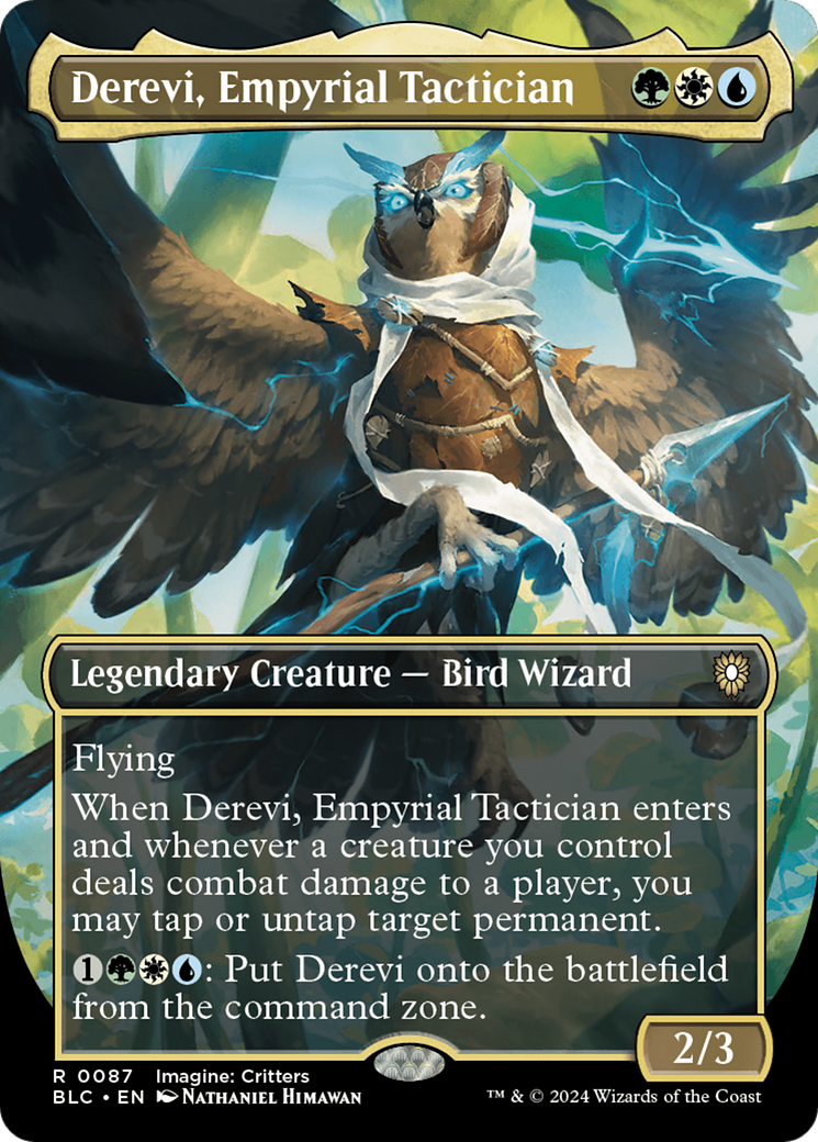 Derevi, Empyrial Tactician (BLC-087) - Bloomburrow Commander (Borderless) - Premium MTG Single from Wizards of the Coast - Just $4.95! Shop now at Game Crave Tournament Store