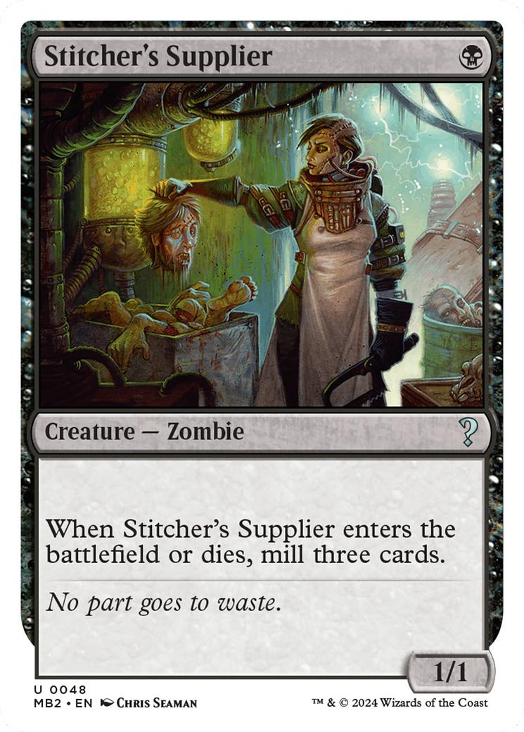 Stitcher's Supplier (MB2-048) - Mystery Booster 2 - Premium MTG Single from Wizards of the Coast - Just $0.54! Shop now at Game Crave Tournament Store
