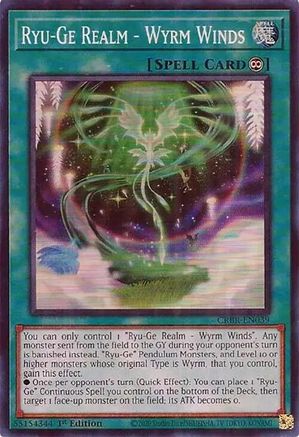 Ryu-Ge Realm - Wyrm Winds (SR) (CRBR-EN039) - Crossover Breakers 1st Edition - Premium Yugioh Single from Konami - Just $0.61! Shop now at Game Crave Tournament Store