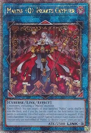 Maliss Q Hearts Crypter (Quarter Century Secret Rare) (CRBR-EN020) - Crossover Breakers 1st Edition - Premium Yugioh Single from Konami - Just $114.78! Shop now at Game Crave Tournament Store