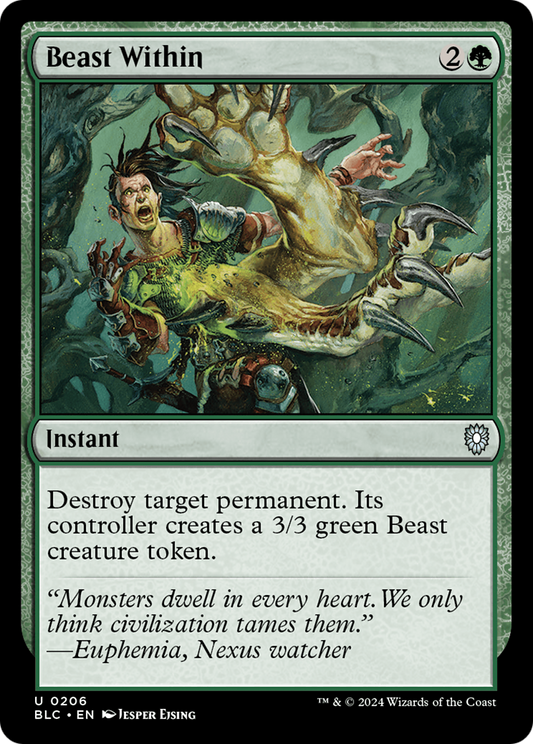 Beast Within (BLC-206) - Bloomburrow Commander - Premium MTG Single from Wizards of the Coast - Just $0.78! Shop now at Game Crave Tournament Store