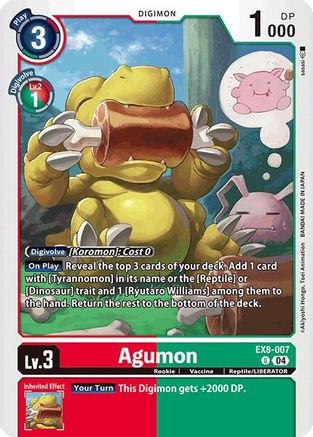 Agumon - EX8-007 (EX8-007) - Chain of Liberation - Premium Digimon Single from Bandai - Just $0.25! Shop now at Game Crave Tournament Store