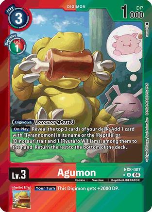 Agumon - EX8-007 (Limited Foil) (EX8-007) - Chain of Liberation Foil - Premium Digimon Single from Bandai - Just $7.35! Shop now at Game Crave Tournament Store