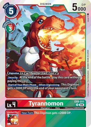 Tyrannomon (EX8-011) - Chain of Liberation Foil - Premium Digimon Single from Bandai - Just $0.25! Shop now at Game Crave Tournament Store