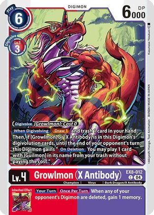 Growlmon (X Antibody) (EX8-012) - Chain of Liberation - Premium Digimon Single from Bandai - Just $0.25! Shop now at Game Crave Tournament Store