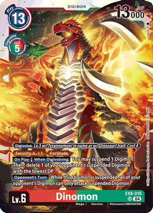 Dinomon (EX8-016) - Chain of Liberation Foil - Premium Digimon Single from Bandai - Just $5.19! Shop now at Game Crave Tournament Store