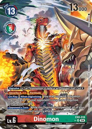 Dinomon (Alternate Art) (EX8-016) - Chain of Liberation Foil - Premium Digimon Single from Bandai - Just $13.39! Shop now at Game Crave Tournament Store