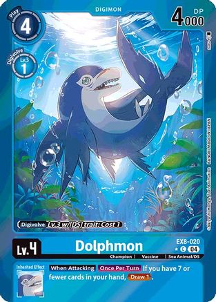 Dolphmon (Limited Foil) (EX8-020) - Chain of Liberation Foil - Premium Digimon Single from Bandai - Just $1.46! Shop now at Game Crave Tournament Store