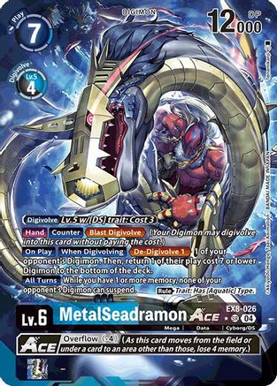 MetalSeadramon ACE (Alternate Art) (EX8-026) - Chain of Liberation Foil - Premium Digimon Single from Bandai - Just $13.48! Shop now at Game Crave Tournament Store
