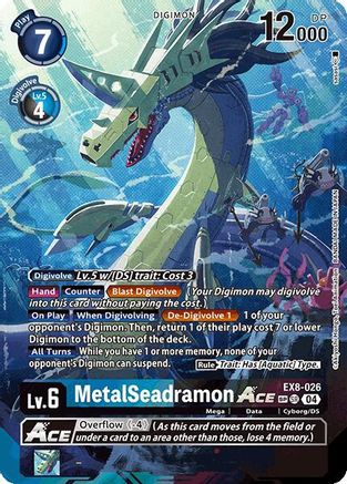 MetalSeadramon ACE (Textured) (EX8-026) - Chain of Liberation Foil - Premium Digimon Single from Bandai - Just $124.08! Shop now at Game Crave Tournament Store