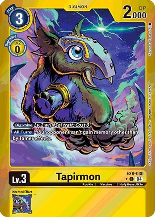 Tapirmon (Limited Foil) (EX8-030) - Chain of Liberation Foil - Premium Digimon Single from Bandai - Just $6.35! Shop now at Game Crave Tournament Store