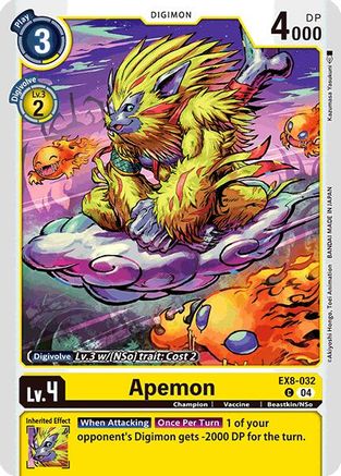 Apemon (EX8-032) - Chain of Liberation - Premium Digimon Single from Bandai - Just $0.25! Shop now at Game Crave Tournament Store