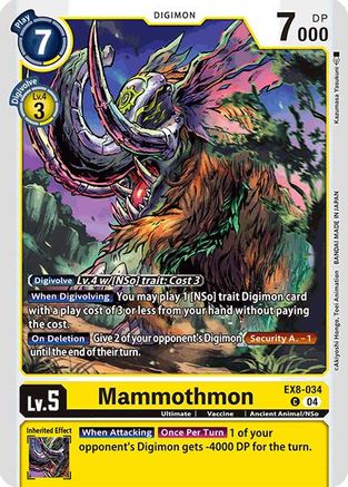 Mammothmon (EX8-034) - Chain of Liberation - Premium Digimon Single from Bandai - Just $0.25! Shop now at Game Crave Tournament Store
