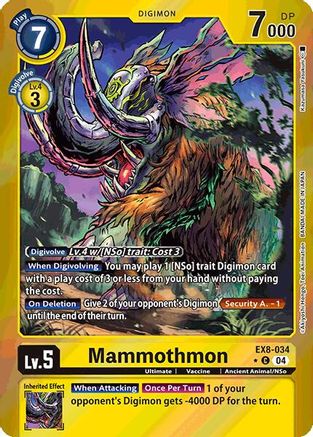 Mammothmon (Limited Foil) (EX8-034) - Chain of Liberation Foil - Premium Digimon Single from Bandai - Just $0.72! Shop now at Game Crave Tournament Store