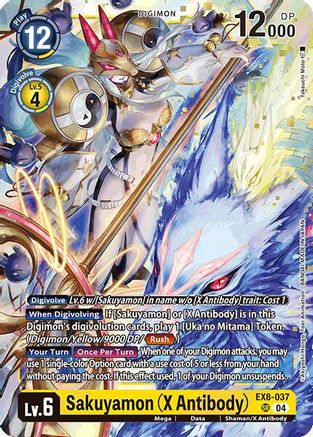 Sakuyamon (X Antibody) (EX8-037) - Chain of Liberation Foil - Premium Digimon Single from Bandai - Just $4.98! Shop now at Game Crave Tournament Store
