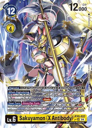 Sakuyamon (X Antibody) (Alternate Art) (EX8-037) - Chain of Liberation Foil - Premium Digimon Single from Bandai - Just $17.50! Shop now at Game Crave Tournament Store