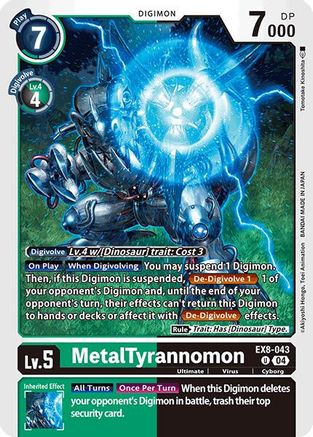 MetalTyrannomon (EX8-043) - Chain of Liberation - Premium Digimon Single from Bandai - Just $0.25! Shop now at Game Crave Tournament Store