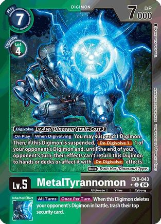 MetalTyrannomon (Limited Foil) (EX8-043) - Chain of Liberation Foil - Premium Digimon Single from Bandai - Just $14.47! Shop now at Game Crave Tournament Store
