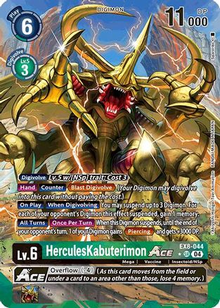 HerculesKabuterimon ACE (Alternate Art) (EX8-044) - Chain of Liberation Foil - Premium Digimon Single from Bandai - Just $2.18! Shop now at Game Crave Tournament Store
