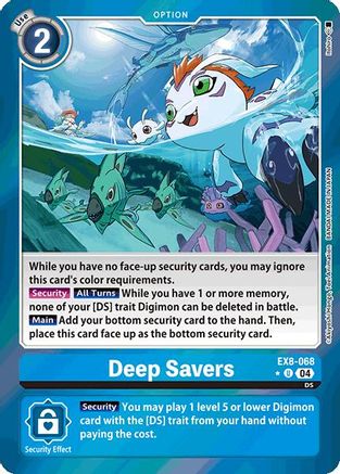 Deep Savers (Limited Foil) (EX8-068) - Chain of Liberation Foil - Premium Digimon Single from Bandai - Just $2.30! Shop now at Game Crave Tournament Store