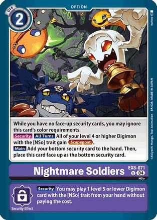 Nightmare Soldiers (EX8-071) - Chain of Liberation - Premium Digimon Single from Bandai - Just $0.25! Shop now at Game Crave Tournament Store