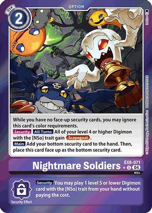 Nightmare Soldiers (Limited Foil) (EX8-071) - Chain of Liberation Foil - Premium Digimon Single from Bandai - Just $4.01! Shop now at Game Crave Tournament Store