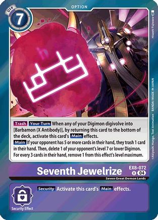 Seventh Jewelrize (EX8-072) - Chain of Liberation Foil - Premium Digimon Single from Bandai - Just $0.25! Shop now at Game Crave Tournament Store
