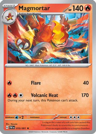 Magmortar - 010/091 (Paldean Fates) 10 - Deck Exclusives