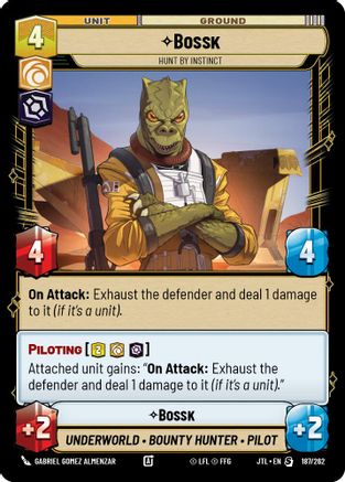 Bossk - Hunt By Instinct (187/262) - Jump to Lightspeed - Premium Star Wars: Unlimited Single from Fantasy Flight Games - Just $0.28! Shop now at Game Crave Tournament Store