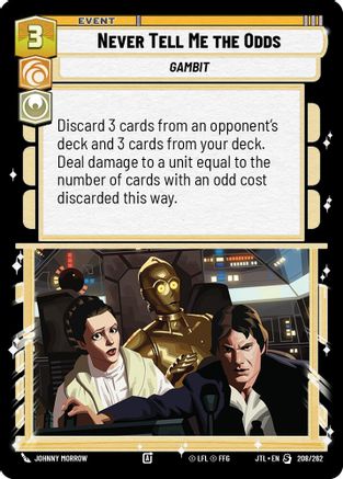 Never Tell Me the Odds (208/262) - Jump to Lightspeed - Premium Star Wars: Unlimited Single from Fantasy Flight Games - Just $0.46! Shop now at Game Crave Tournament Store