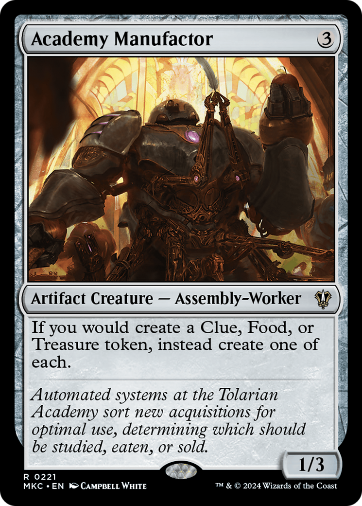 Academy Manufactor (MKC-221) - Murders at Karlov Manor Commander - Premium MTG Single from Wizards of the Coast - Just $1.98! Shop now at Game Crave Tournament Store