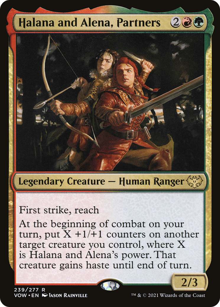 Halana and Alena, Partners (VOW-239) - Innistrad: Crimson Vow Foil - Premium MTG Single from Wizards of the Coast - Just $0.73! Shop now at Game Crave Tournament Store