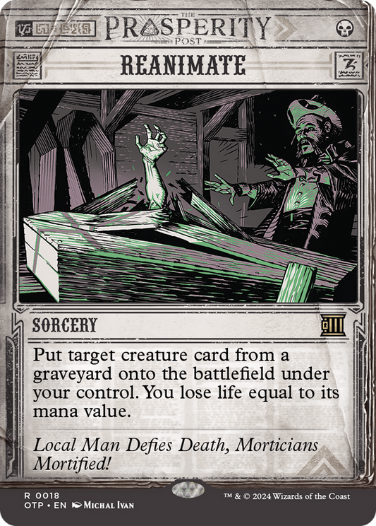 Reanimate (OTP-018) - Breaking News: (Showcase) (Borderless) - Premium MTG Single from Wizards of the Coast - Just $5.71! Shop now at Game Crave Tournament Store