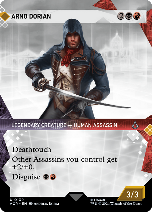 Arno Dorian (ACR-139) - Assassin's Creed: (Showcase) (Borderless) Foil - Premium MTG Single from Wizards of the Coast - Just $0.25! Shop now at Game Crave Tournament Store