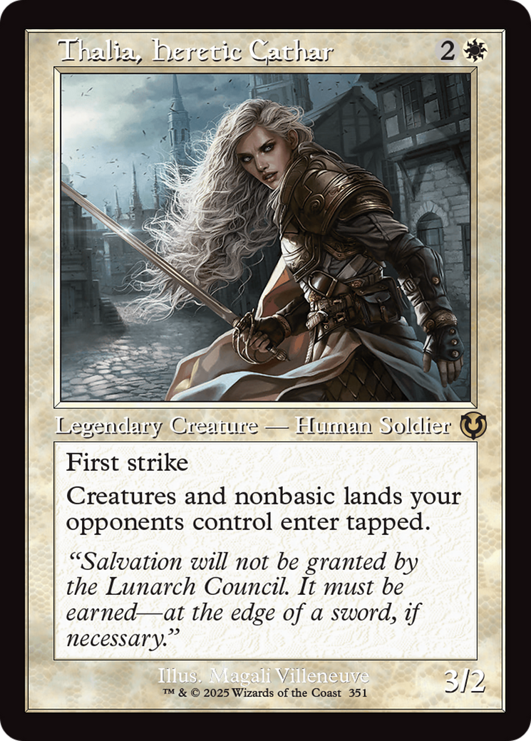 Thalia, Heretic Cathar (Retro Frame) (-351) - Innistrad Remastered Foil - Premium MTG Single from Wizards of the Coast - Just $0.50! Shop now at Game Crave Tournament Store