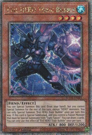 Evil HERO Toxic Bubble (Quarter Century Secret Rare) (SUDA-EN001) - Supreme Darkness 1st Edition - Premium Yugioh Single from Konami - Just $15.78! Shop now at Game Crave Tournament Store