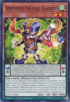 Speedroid Colonel Clackers (SUDA-EN006) - Supreme Darkness 1st Edition - Premium Yugioh Single from Konami - Just $0.25! Shop now at Game Crave Tournament Store