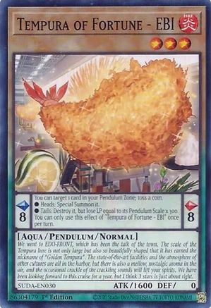 Tempura of Fortune - EBI (SUDA-EN030) - Supreme Darkness 1st Edition - Premium Yugioh Single from Konami - Just $0.25! Shop now at Game Crave Tournament Store