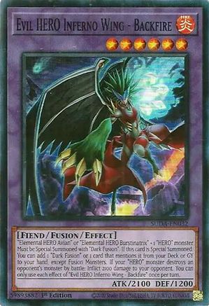 Evil HERO Inferno Wing - Backfire (SUDA-EN032) - Supreme Darkness 1st Edition - Premium Yugioh Single from Konami - Just $0.29! Shop now at Game Crave Tournament Store