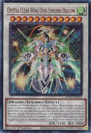 Crystal Clear Wing Over Synchro Dragon (SUDA-EN039) - Supreme Darkness 1st Edition - Premium Yugioh Single from Konami - Just $1.07! Shop now at Game Crave Tournament Store