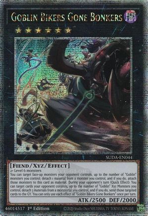 Goblin Bikers Gone Bonkers (Quarter Century Secret Rare) (SUDA-EN044) - Supreme Darkness 1st Edition - Premium Yugioh Single from Konami - Just $4.74! Shop now at Game Crave Tournament Store