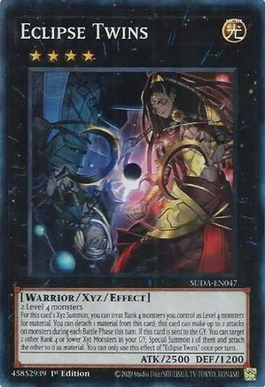 Eclipse Twins (SUDA-EN047) - Supreme Darkness 1st Edition - Premium Yugioh Single from Konami - Just $0.74! Shop now at Game Crave Tournament Store