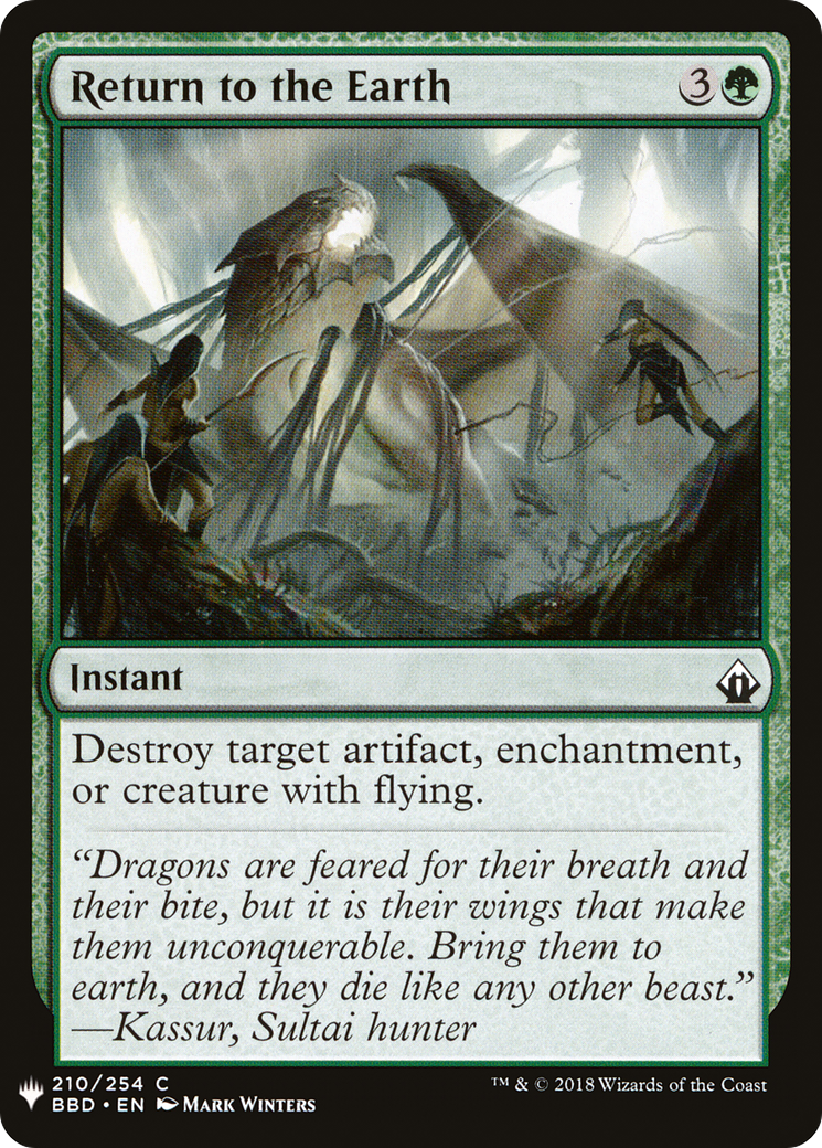 Return to the Earth (MB1-1311) - Mystery Booster - Premium MTG Single from Wizards of the Coast - Just $0.08! Shop now at Game Crave Tournament Store