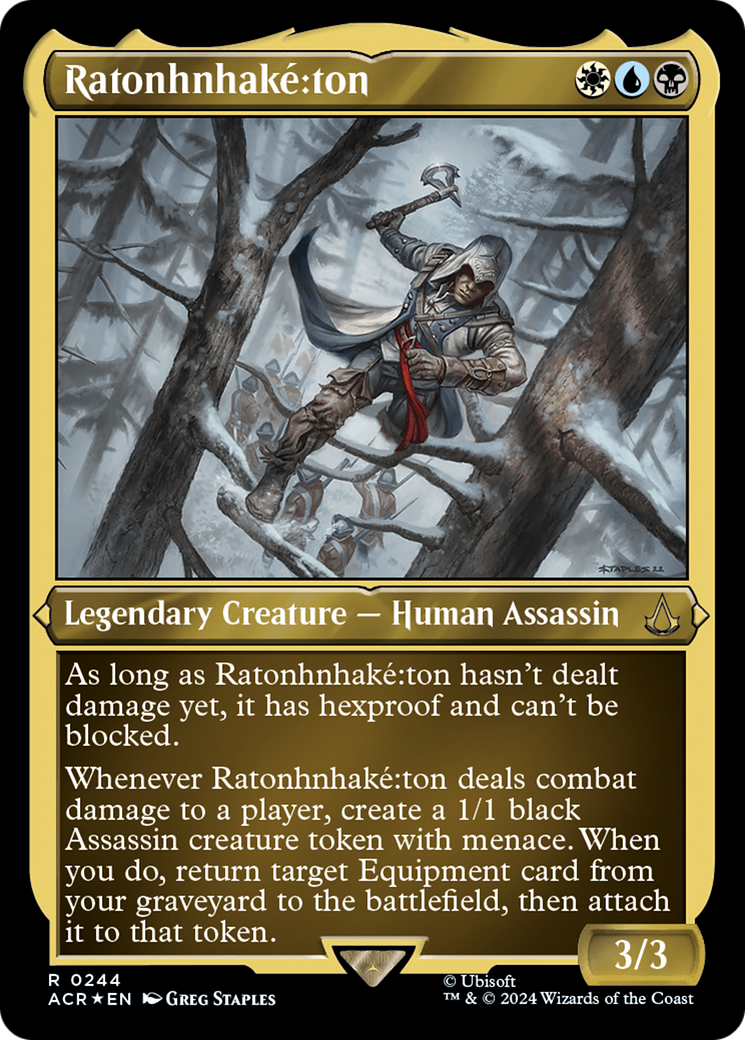 Ratonhnhaké꞉ton (ACR-244) - Assassin's Creed Etched Foil - Premium MTG Single from Wizards of the Coast - Just $0.74! Shop now at Game Crave Tournament Store