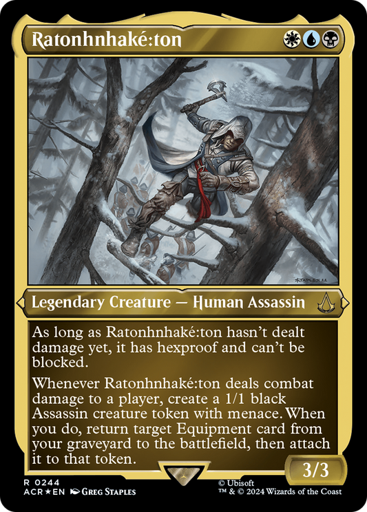 Ratonhnhaké꞉ton (ACR-244) - Assassin's Creed Etched Foil - Premium MTG Single from Wizards of the Coast - Just $0.74! Shop now at Game Crave Tournament Store