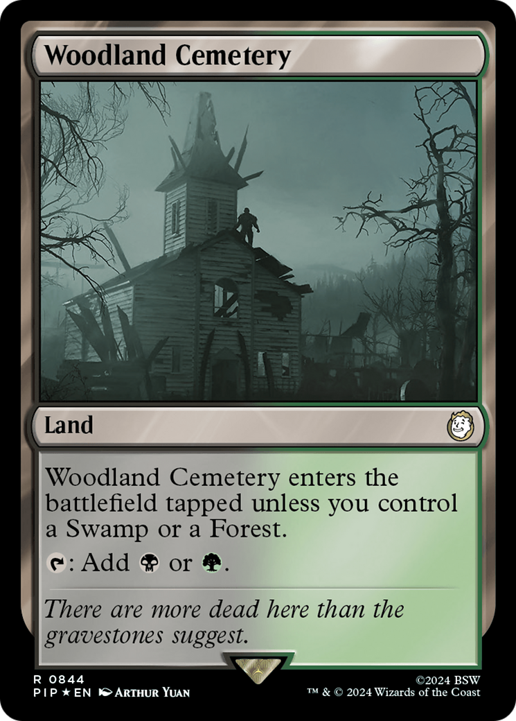 Woodland Cemetery (PIP-844) - Fallout Foil - Premium MTG Single from Wizards of the Coast - Just $2.45! Shop now at Game Crave Tournament Store